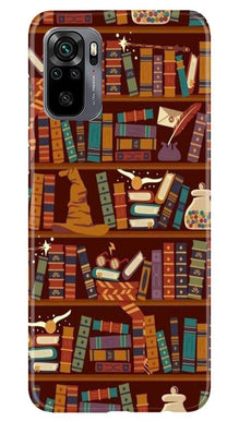 Book Shelf Mobile Back Case for Redmi Note 10 (Design - 390)
