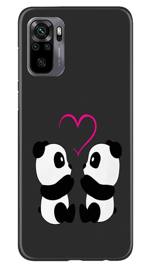 Panda Love Mobile Back Case for Redmi Note 10 (Design - 398)