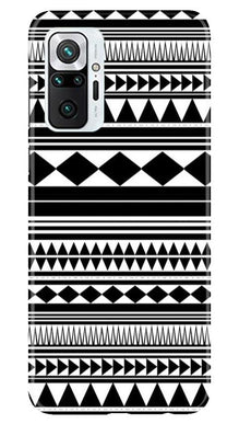 Black white Pattern Mobile Back Case for Redmi Note 10 Pro (Design - 5)