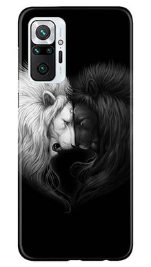Dark White Lion Mobile Back Case for Redmi Note 10 Pro  (Design - 140)