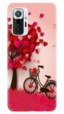Red Heart Cycle Mobile Back Case for Redmi Note 10 Pro Max (Design - 222)