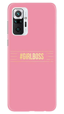 Girl Boss Pink Mobile Back Case for Redmi Note 10 Pro Max (Design - 263)