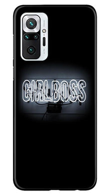 Girl Boss Black Mobile Back Case for Redmi Note 10 Pro Max (Design - 268)