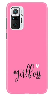 Girl Boss Pink Mobile Back Case for Redmi Note 10 Pro Max (Design - 269)
