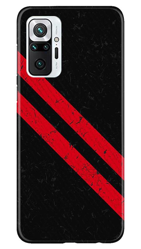 Black Red Pattern Mobile Back Case for Redmi Note 10 Pro (Design - 373)