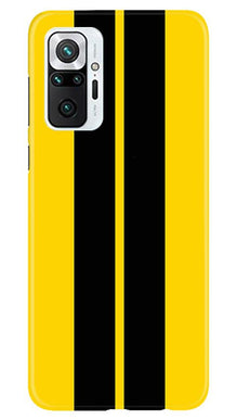Black Yellow Pattern Mobile Back Case for Redmi Note 10 Pro (Design - 377)