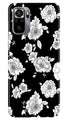 White flowers Black Background Case for Redmi Note 10S