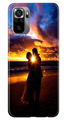 Couple Sea shore Mobile Back Case for Redmi Note 10S (Design - 13)