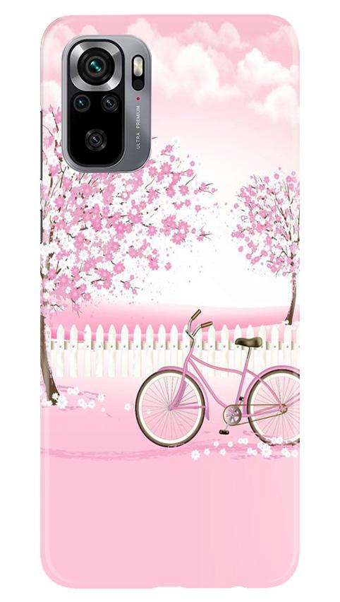 Pink Flowers Cycle Case for Redmi Note 10S  (Design - 102)