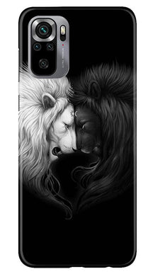 Dark White Lion Mobile Back Case for Redmi Note 10S  (Design - 140)