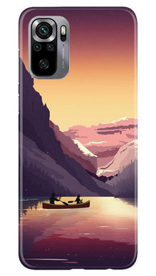 Mountains Boat Mobile Back Case for Redmi Note 10S (Design - 181)