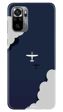 Clouds Plane Mobile Back Case for Redmi Note 10S (Design - 196)
