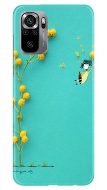Flowers Girl Mobile Back Case for Redmi Note 10S (Design - 216)