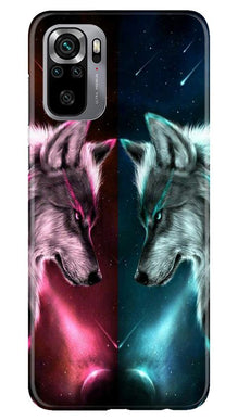 Wolf fight Mobile Back Case for Redmi Note 10S (Design - 221)