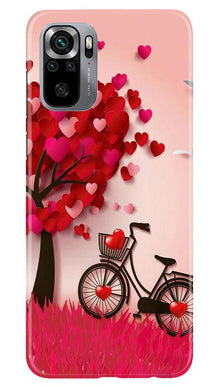 Red Heart Cycle Mobile Back Case for Redmi Note 10S (Design - 222)