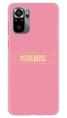 Girl Boss Pink Mobile Back Case for Redmi Note 10S (Design - 263)