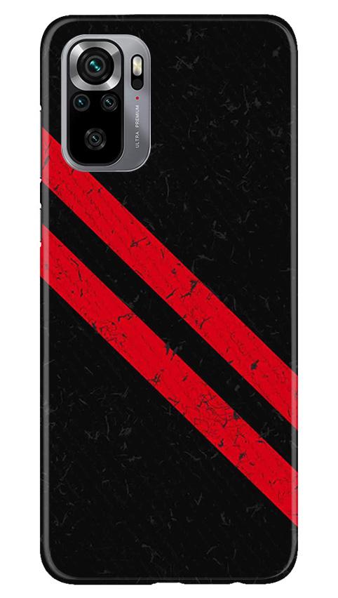 Black Red Pattern Mobile Back Case for Redmi Note 10S (Design - 373)