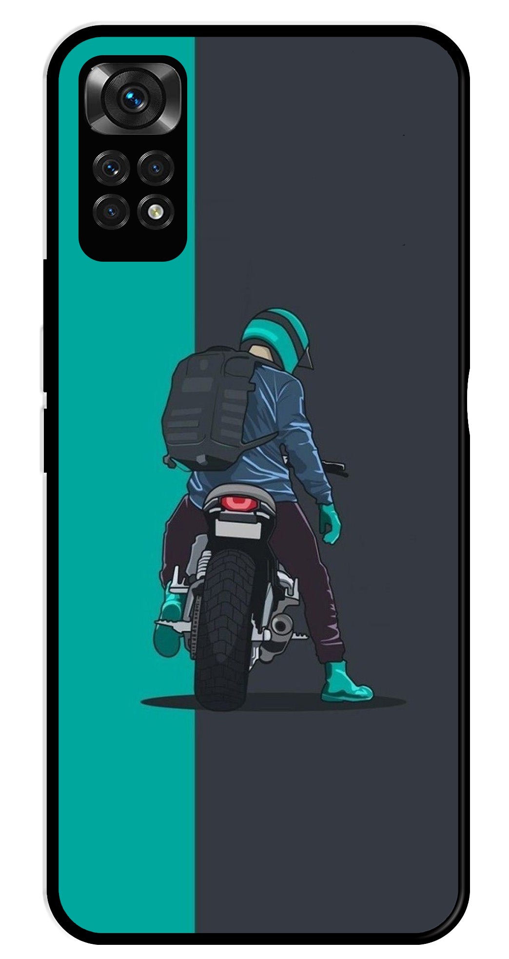 Bike Lover Metal Mobile Case for Redmi Note 11   (Design No -05)