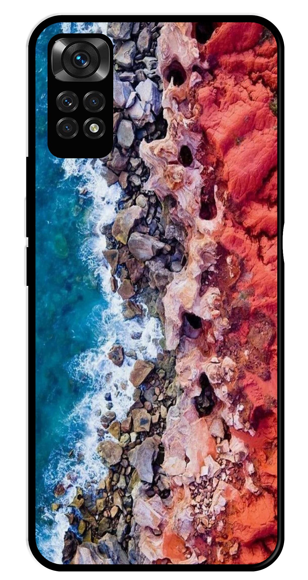 Sea Shore Metal Mobile Case for Redmi Note 11   (Design No -18)