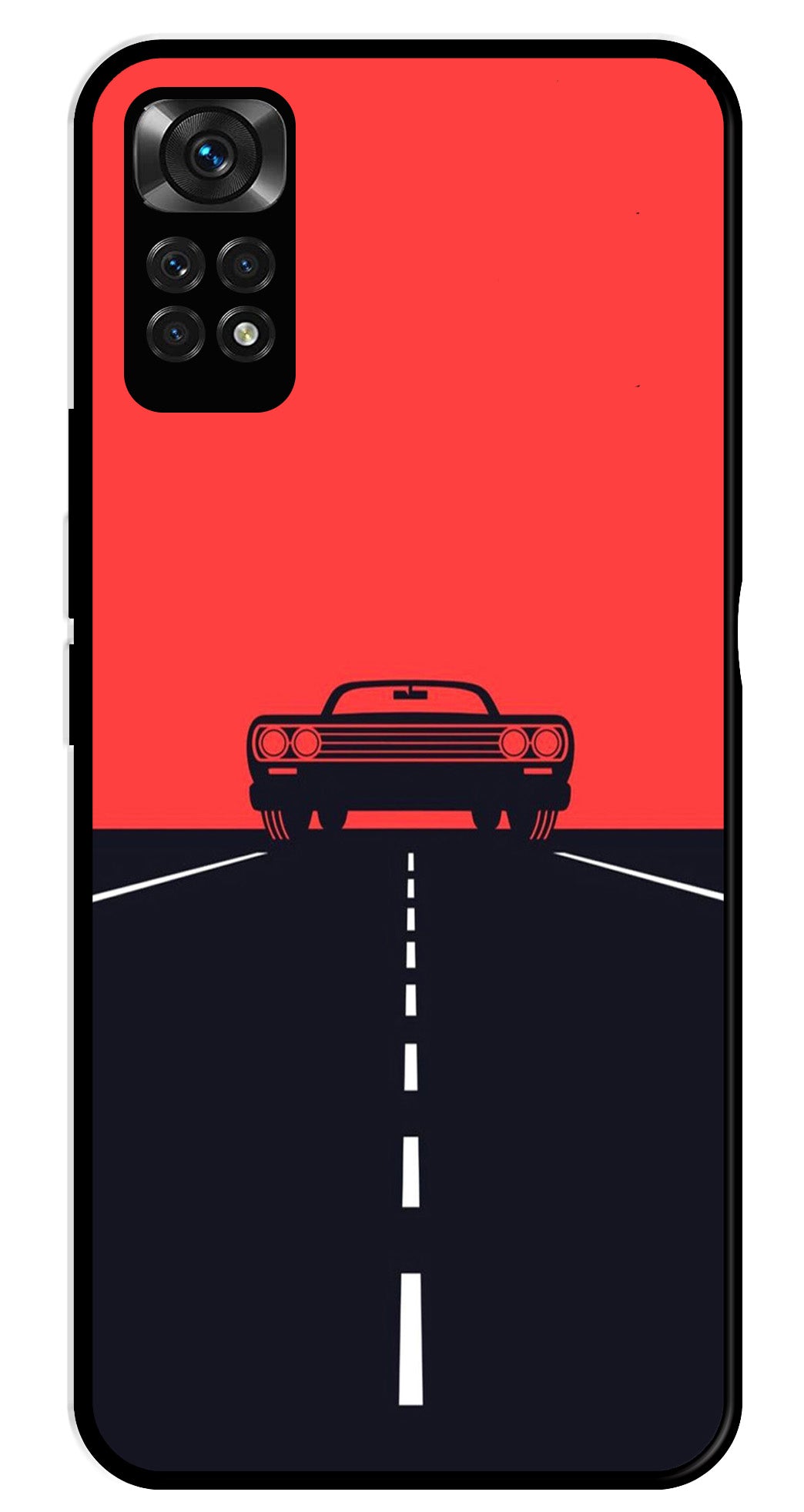 Car Lover Metal Mobile Case for Redmi Note 11   (Design No -21)