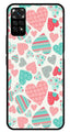 Hearts Pattern Metal Mobile Case for Redmi Note 11s   (Design No -22)