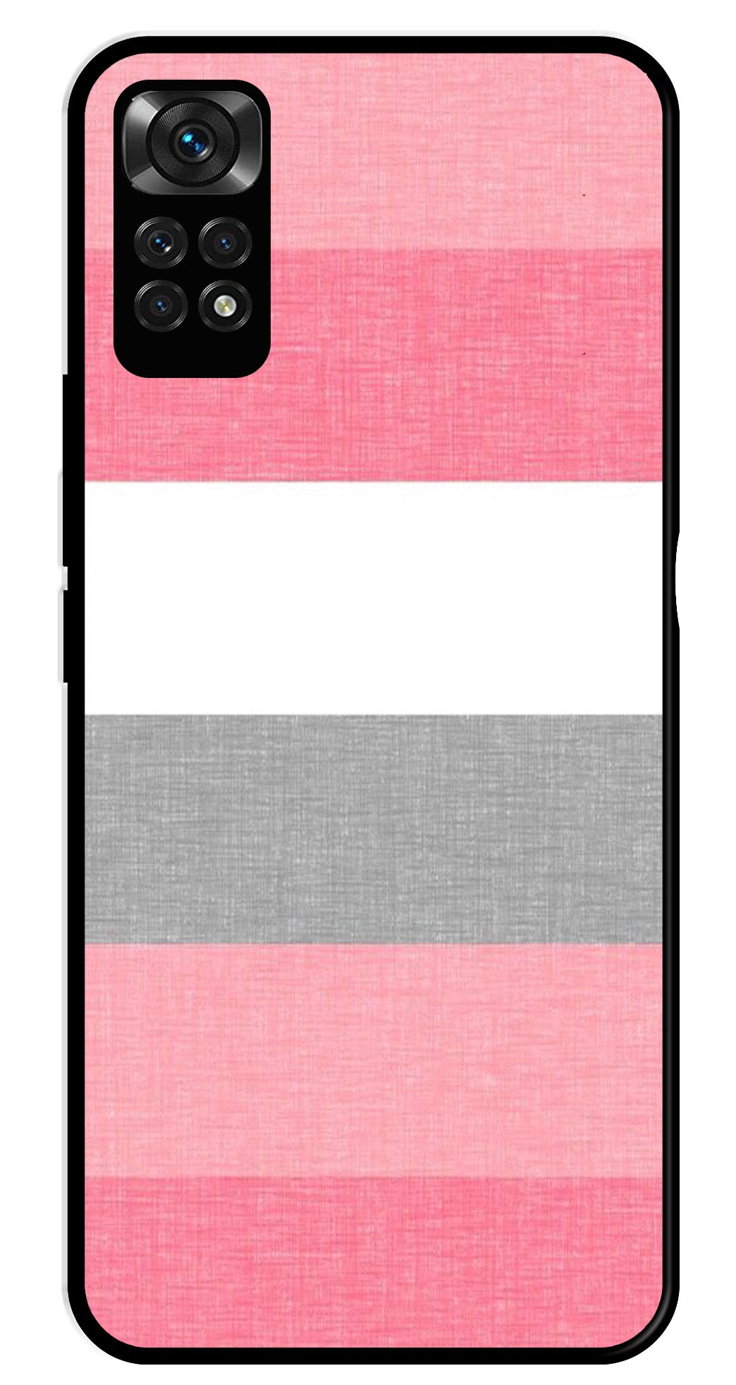Pink Pattern Metal Mobile Case for Redmi Note 11   (Design No -23)