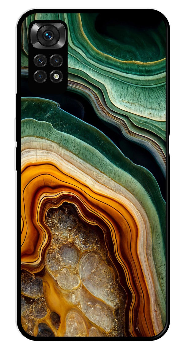 Marble Design Metal Mobile Case for Redmi Note 11s   (Design No -28)