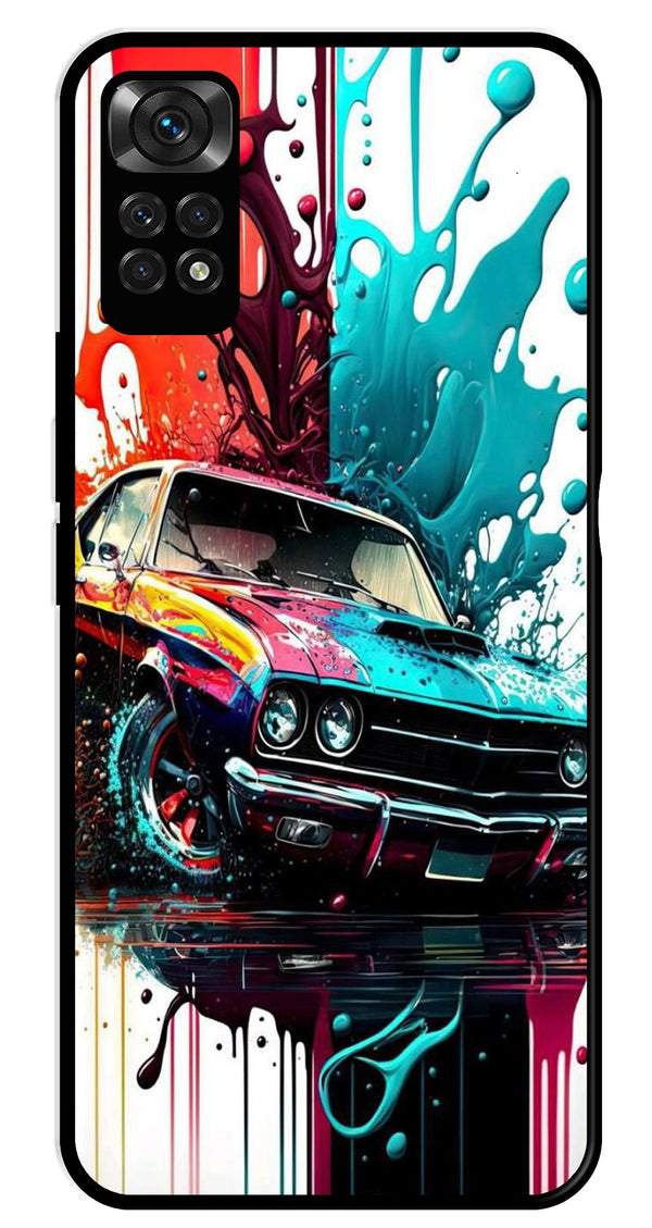 Vintage Car Metal Mobile Case for Redmi Note 11   (Design No -29)