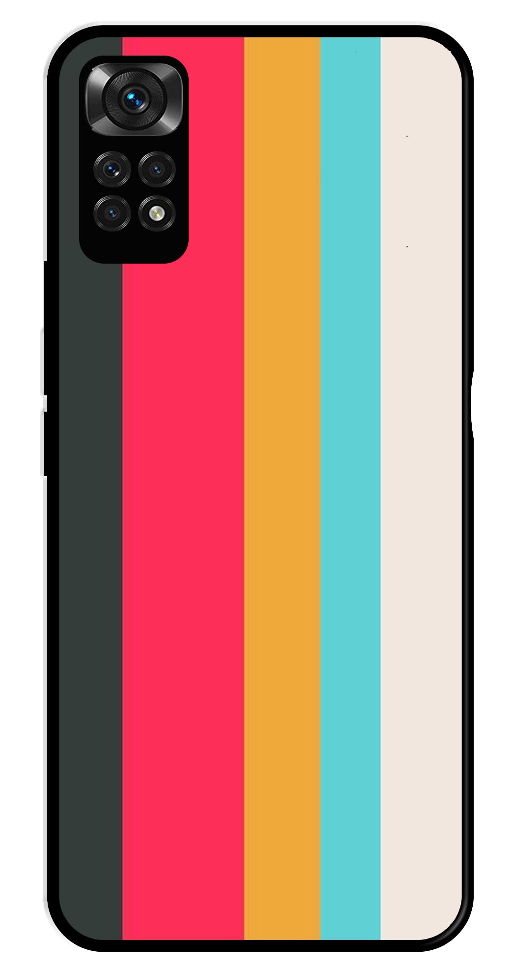 Muted Rainbow Metal Mobile Case for Redmi Note 11   (Design No -31)