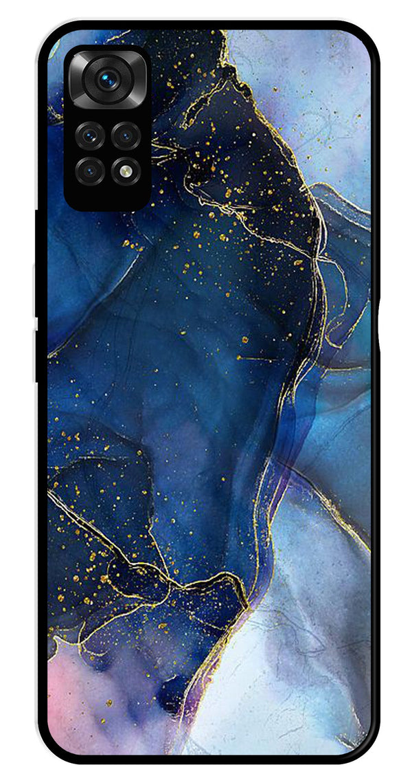 Blue Marble Metal Mobile Case for Redmi Note 11   (Design No -34)