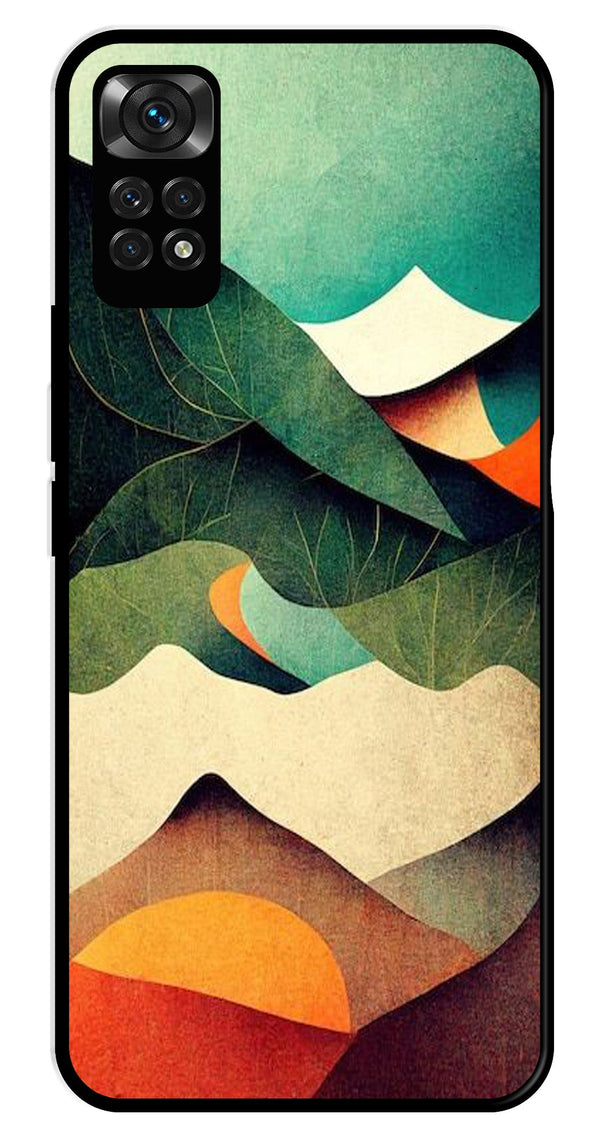 MultiColor Pattern Metal Mobile Case for Redmi Note 11   (Design No -43)