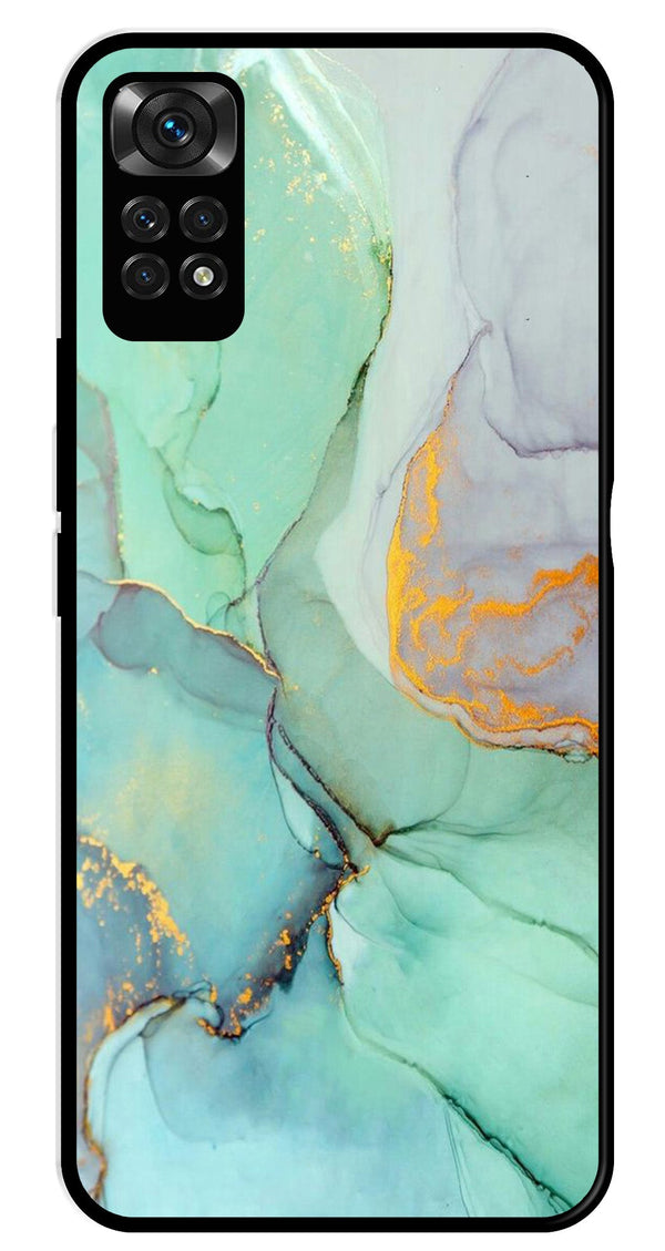 Marble Design Metal Mobile Case for Redmi Note 11   (Design No -46)