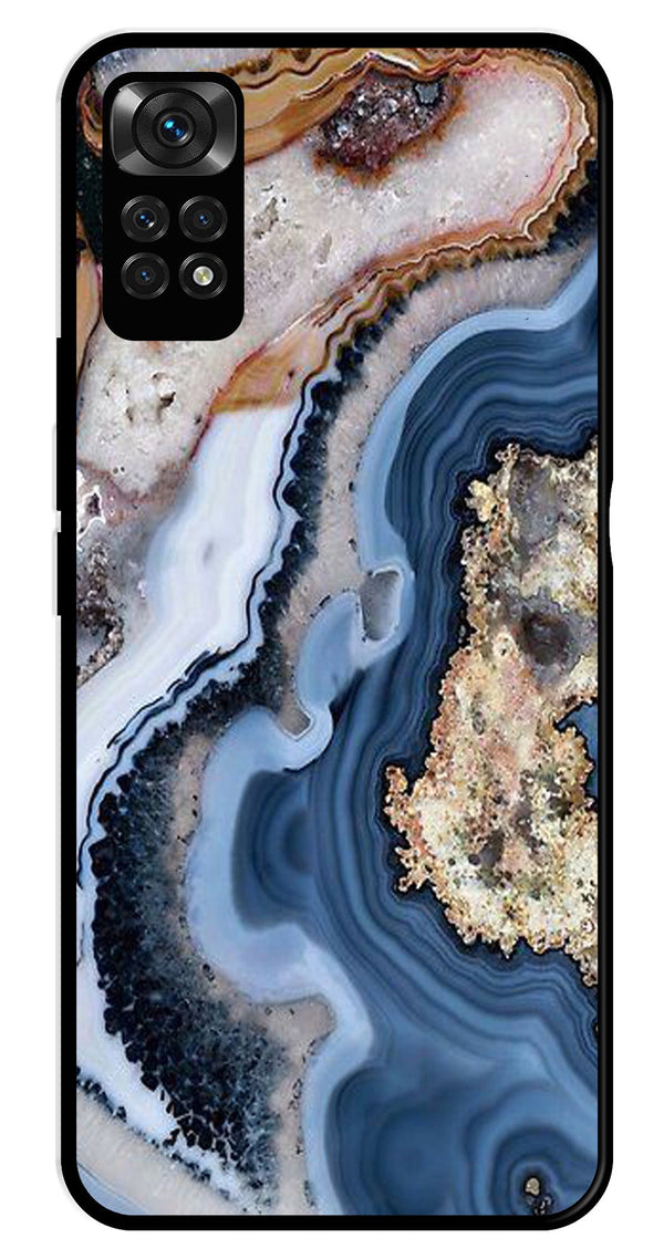 Marble Design Metal Mobile Case for Redmi Note 11   (Design No -53)