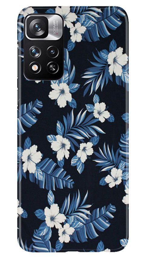 White flowers Blue Background2 Case for Redmi Note 11 Pro