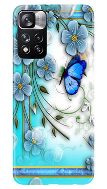 Blue Butterfly Mobile Back Case for Redmi Note 11 Pro (Design - 21)