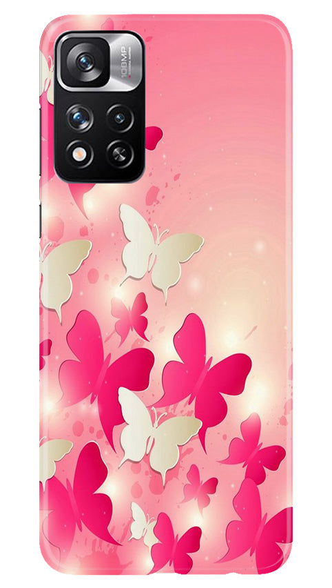 White Pick Butterflies Case for Redmi Note 11 Pro