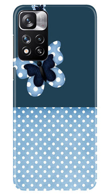 White dots Butterfly Mobile Back Case for Redmi Note 11 Pro (Design - 31)