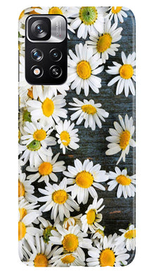 White flowers2 Mobile Back Case for Redmi Note 11 Pro (Design - 62)