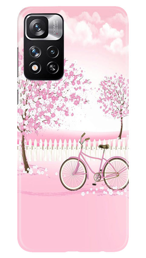 Pink Flowers Cycle Case for Redmi Note 11 Pro(Design - 102)