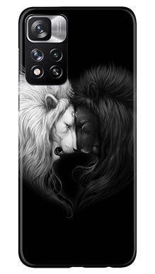 Dark White Lion Mobile Back Case for Redmi Note 11 Pro  (Design - 140)