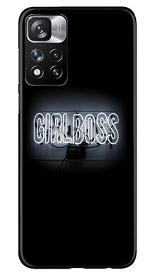 Girl Boss Black Mobile Back Case for Redmi Note 11 Pro (Design - 237)