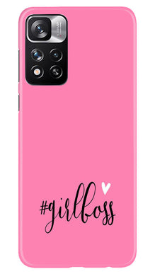 Girl Boss Pink Mobile Back Case for Redmi Note 11 Pro (Design - 238)