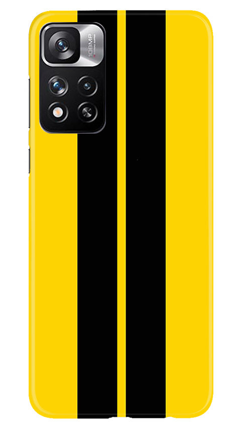Black Yellow Pattern Mobile Back Case for Redmi Note 11 Pro (Design - 336)