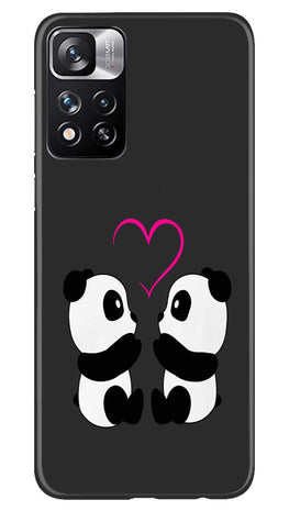 Panda Love Mobile Back Case for Redmi Note 11 Pro (Design - 355)