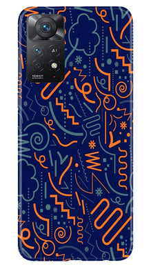 Line Art Baground Mobile Back Case for Redmi Note 11 Pro 5G (Design - 26)