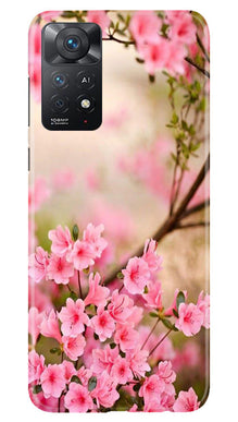 Pink flowers Mobile Back Case for Redmi Note 11 Pro 5G (Design - 69)