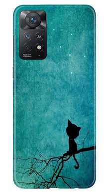 Moon cat Mobile Back Case for Redmi Note 11 Pro 5G (Design - 70)