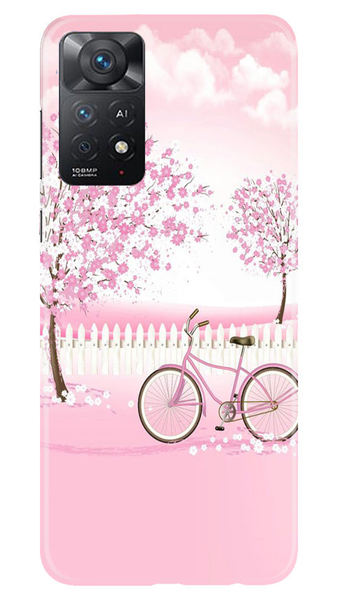 Pink Flowers Cycle Case for Redmi Note 11 Pro 5G(Design - 102)