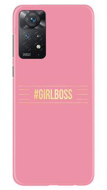 Girl Boss Pink Mobile Back Case for Redmi Note 11 Pro 5G (Design - 232)