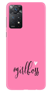 Girl Boss Pink Mobile Back Case for Redmi Note 11 Pro 5G (Design - 238)